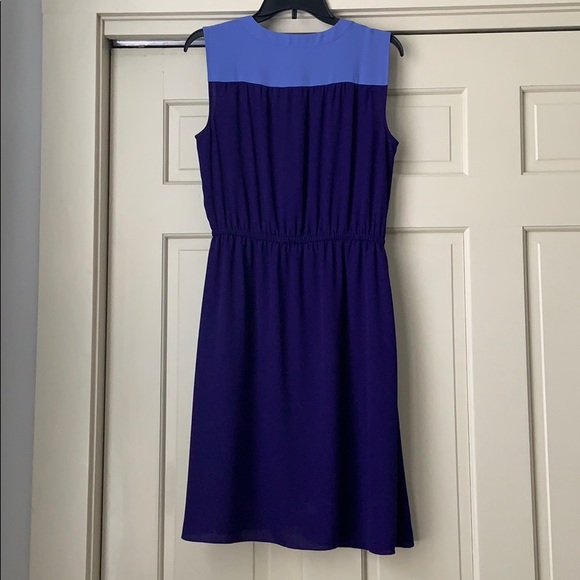 LOFT Purple Faux-Wrap Dress - Size M - Picture 4 of 4